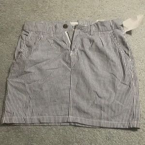 H&M “Label of Graded Goods” pinstripe mini skirt